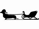 Archivo Vectorial DXF de Dachshund con Trineo de Navidad