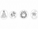 Conjunto de Adornos Navideños Archivo Vectorial DXF