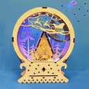 Archivo Vectorial de Lámpara de Noche Globo de Nieve Navideño