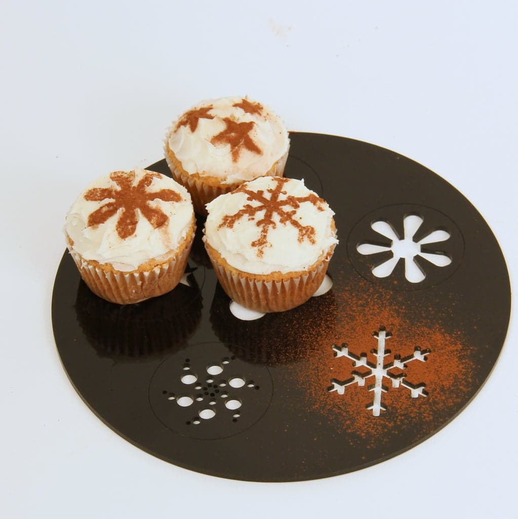Christmas Snowflake Cupcake Stencil Vector DXF File