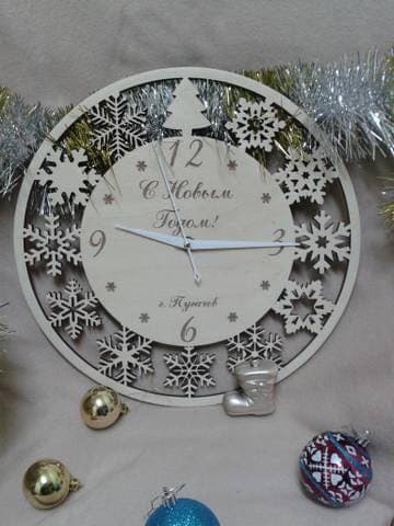 Christmas Snowflake Wall Clock Vector File for Laser Cutting DXF