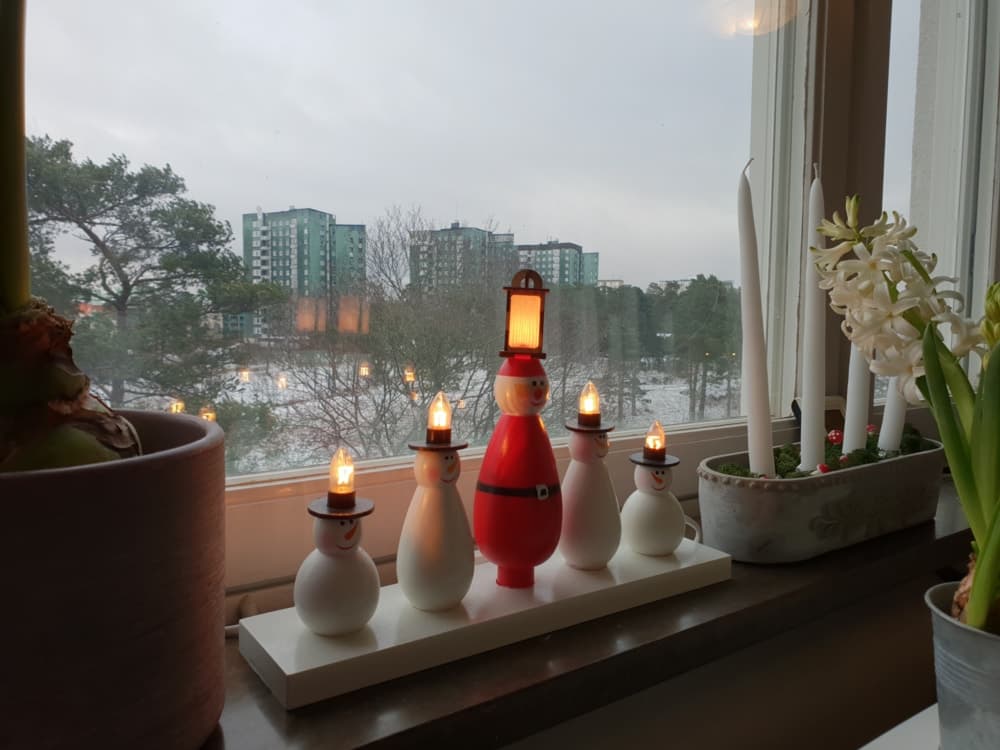Christmas Snowman and Santa Candle Stand SVG for Laser Cutting