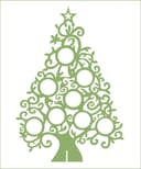 Christmas Tree Photo Frame Vector for Laser Cutting