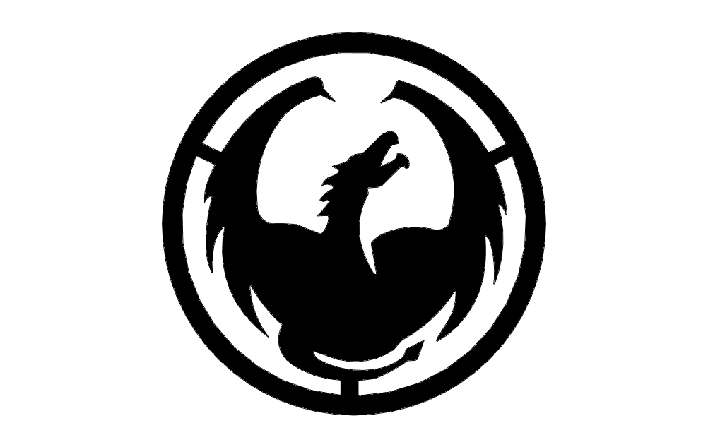 Circular Dragon Emblem Vector File for Laser Cutting