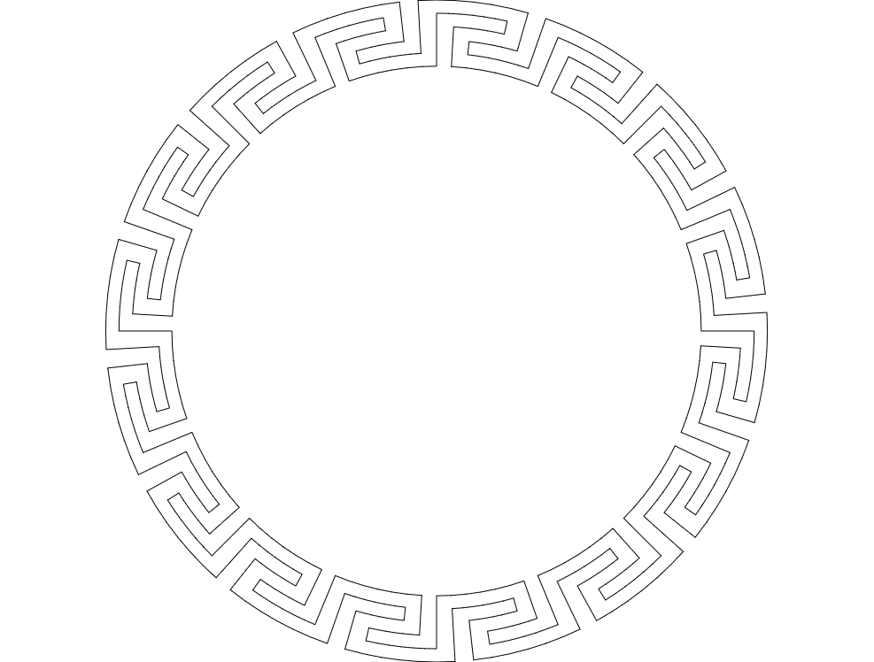 Circular Greek Key Border Vector File for Laser Cutting