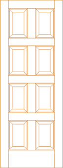 Diseño Vectorial de Puerta de 8 Paneles para CNC - Archivo DWG