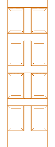 Classic 8-Panel Door Vector Design for CNC - DWG File