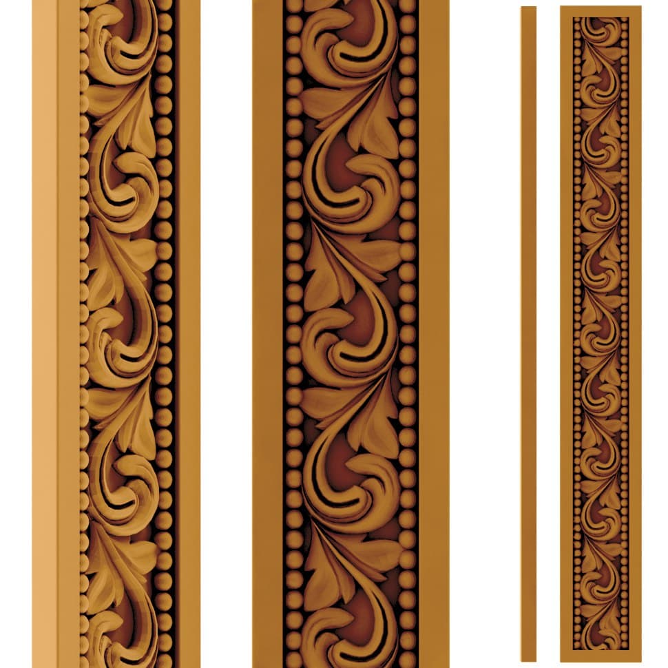 Classic Acanthus Leaf Border 3D STL Model for CNC Woodworking