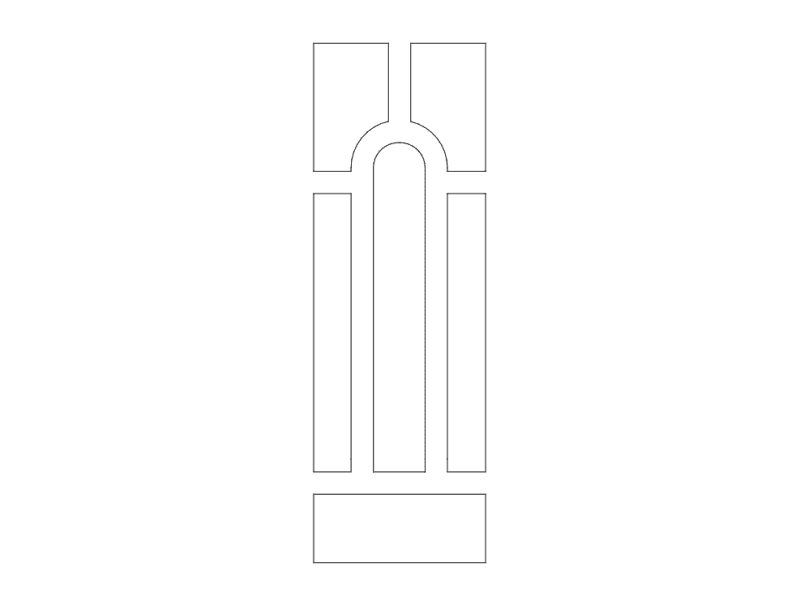 Classic Arched Door Panel Vector Design - Free DXF File