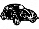 Design Vetorial de Silhueta de Carro Fusca Arquivo DXF