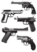 Coleção de Vetores de Silhueta de Pistola (SVG, DXF, CDR)