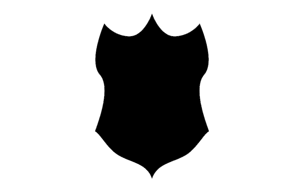Classic Heraldic Shield Vector Silhouette DXF File