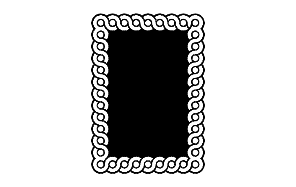 Classic Interlaced Border Frame Vector DXF File for Laser Cutting