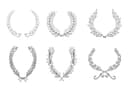 Classic Laurel Wreath Vector Set for Laser Cutting