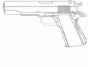 Classic M1911 Pistol Vector Silhouette DXF File for CNC