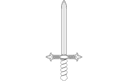 Design Vetor de Espada Medieval Clássica para Corte a Laser DXF