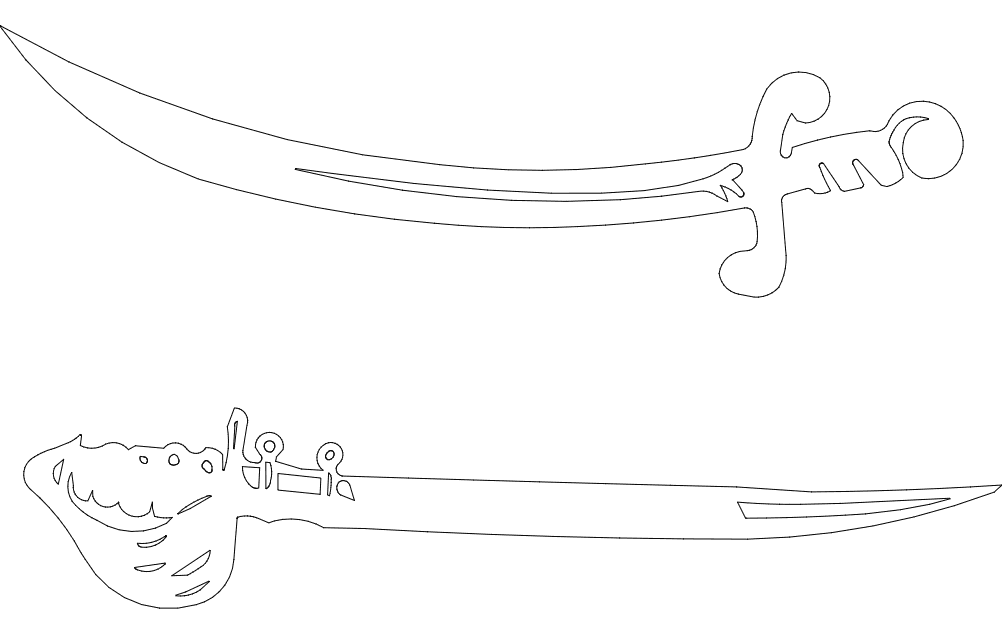 Classic Pirate Swords Vector Design for Laser Cutting DXF
