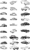 Coleção de Carros Retro Vetorizados para Corte a Laser