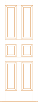 Classic Six Panel Interior Door Vector File for CNC