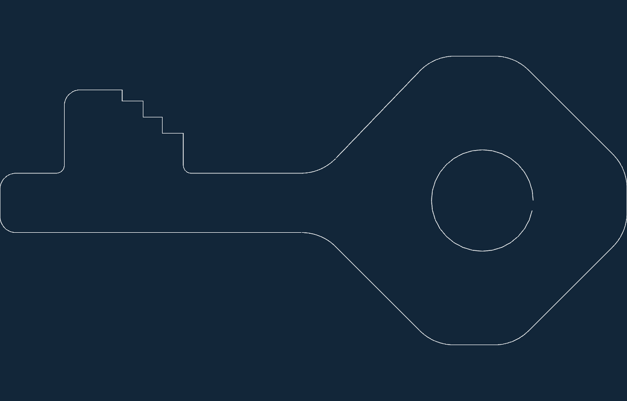 Classic Skeleton Key Vector Design for Laser Cutting DXF