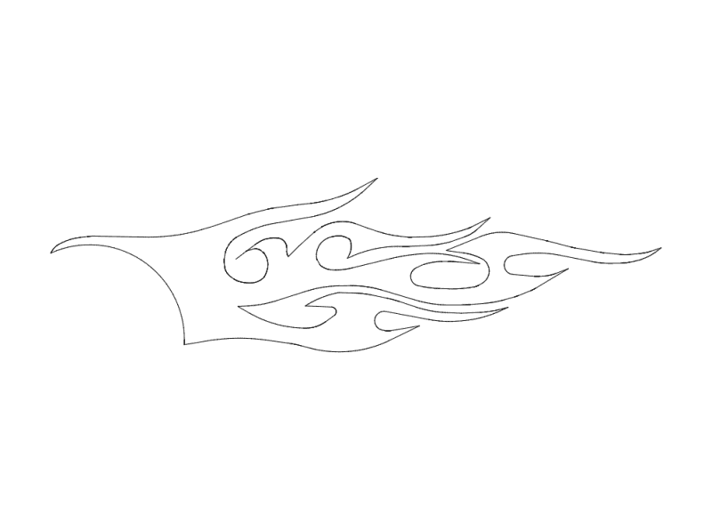 Classic Tribal Fire Flame Vector DXF File for CNC