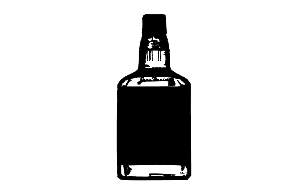 Classic Whiskey Bottle Silhouette Vector for Laser Cutting DXF