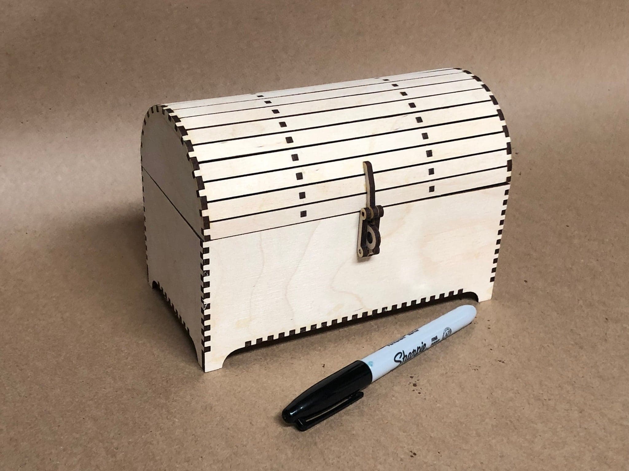 Classic Wooden Treasure Chest Laser Cut Vector File (DXF)