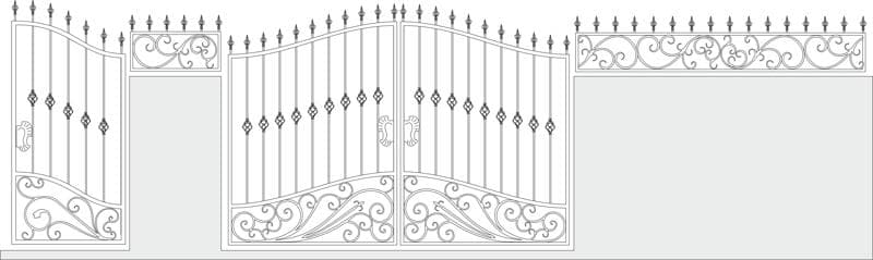 Classic Wrought Iron Gate Vector Design for CNC - Free DXF/CDR
