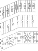 Diseños de Barandillas de Escalera en Hierro Forjado Vector