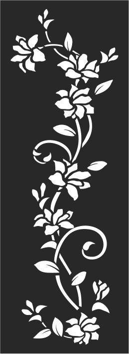 Climbing Flower Vines Wall Panel Vector Template DXF SVG