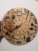 Coffee Time Wall Clock Laser Cut Template Free Vector File