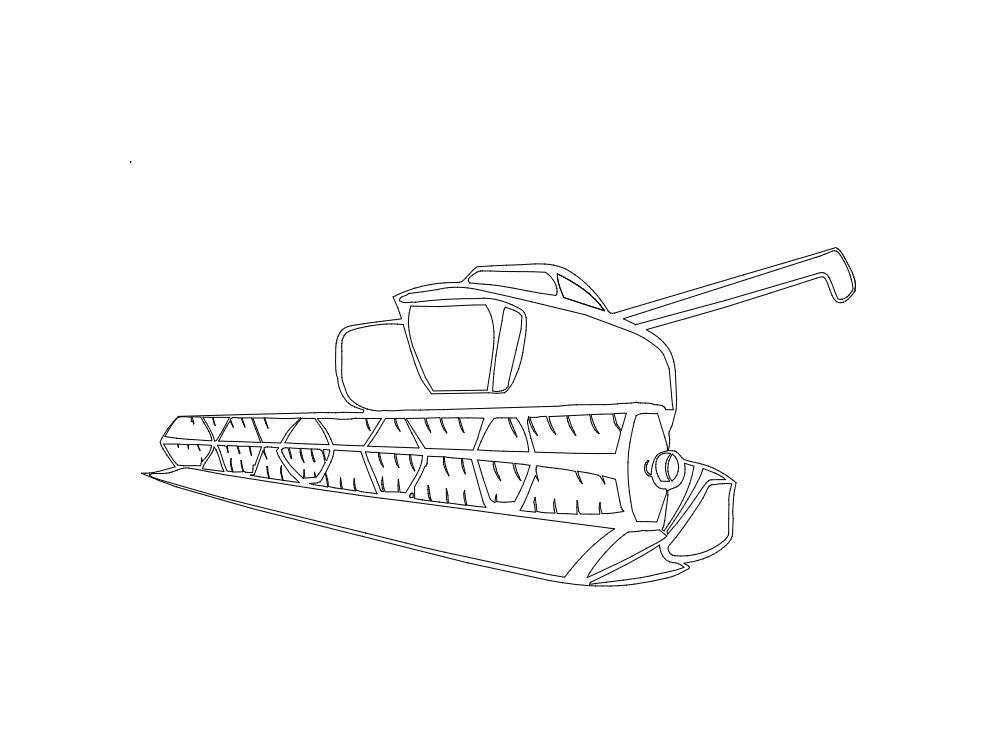 Combine Harvester Vector Outline for CNC Laser Cutting DXF