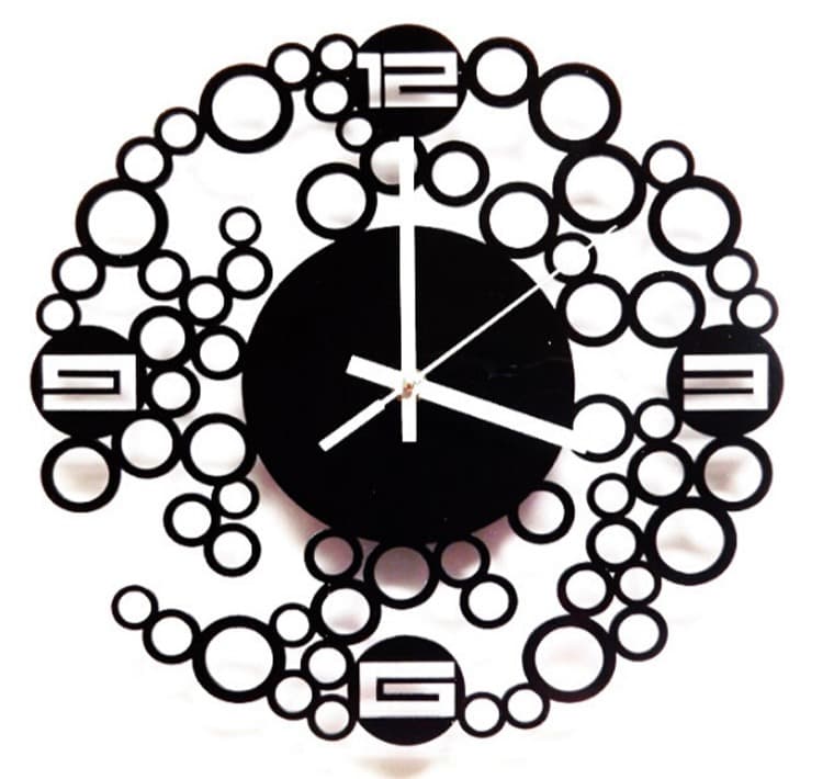 Contemporary Bubble Wall Clock Laser Cut Vector File
