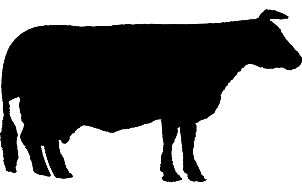 Cow Silhouette Vector File for Laser Cutting DXF