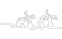 Diseño Vectorial DXF de Jinetes Cowboy y Cowgirl