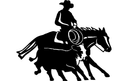 Vetor de Cowboy e Gado para Corte CNC