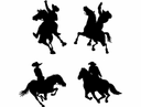 Silhuetas de Cowboy em Cavalo Vetor para Corte a Laser DXF