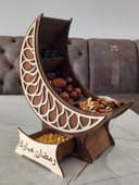 Crescent Moon Ramadan Serving Tray Laser Cut Vector DXF
