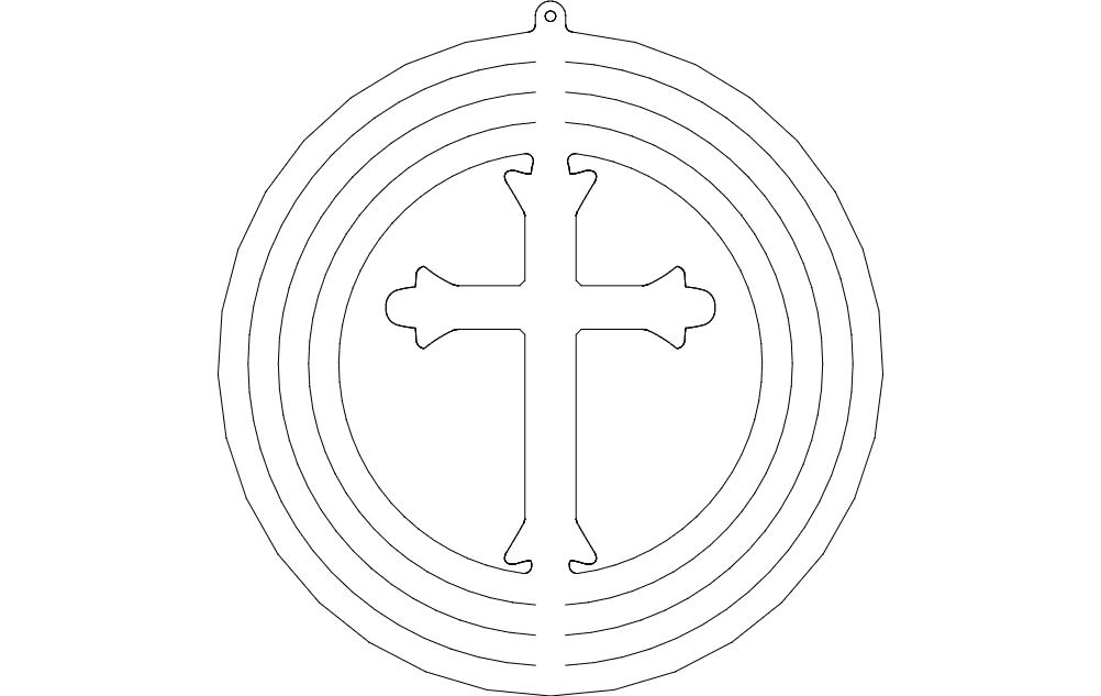 Cross Wind Spinner Vector Design DXF File for Laser Cutting