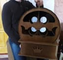 Botellero de Barril con Corona - Archivo de Corte Láser