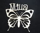 Archivo Vectorial Mariposa con Nombre para Corte Láser