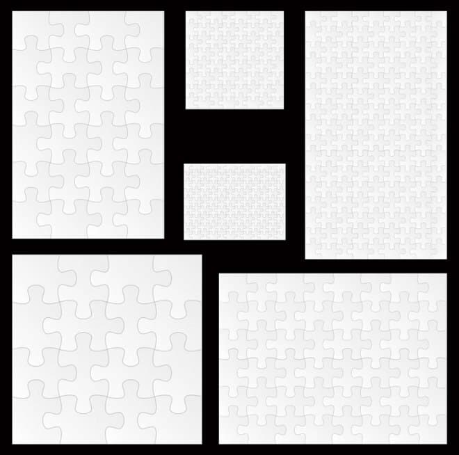 Customizable Jigsaw Puzzle Vector Templates for Laser Cutting