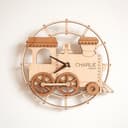 Archivo Vector de Reloj de Pared Tren para Corte Láser