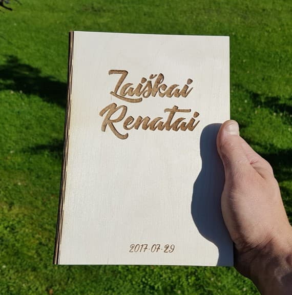 Customizable Wooden Notebook Cover SVG File for Laser Cutting