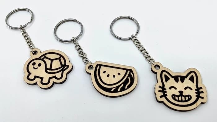 Cute Animal and Fruit Keychain Set Laser Cut SVG File