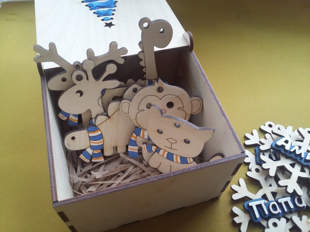 Cute Animal Christmas Ornament Box Laser Cut Vector File