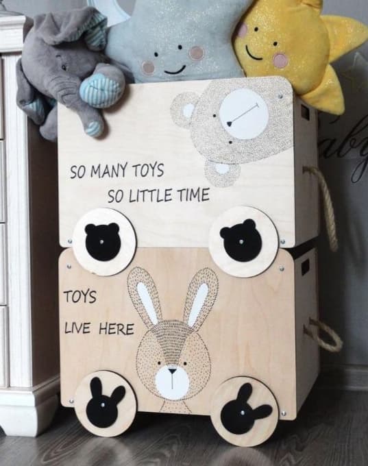 Cute Animal Toy Storage Boxes Laser Cut Vector File