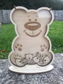 Cute Bear Piggy Bank Laser Cut Vector File (CDR, SVG)