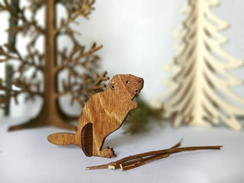 Cute Beaver 3D Wooden Puzzle Vector File for Laser Cutting