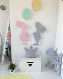 Cute Bunny and Balloon Wall Decor Laser Cut Vector File